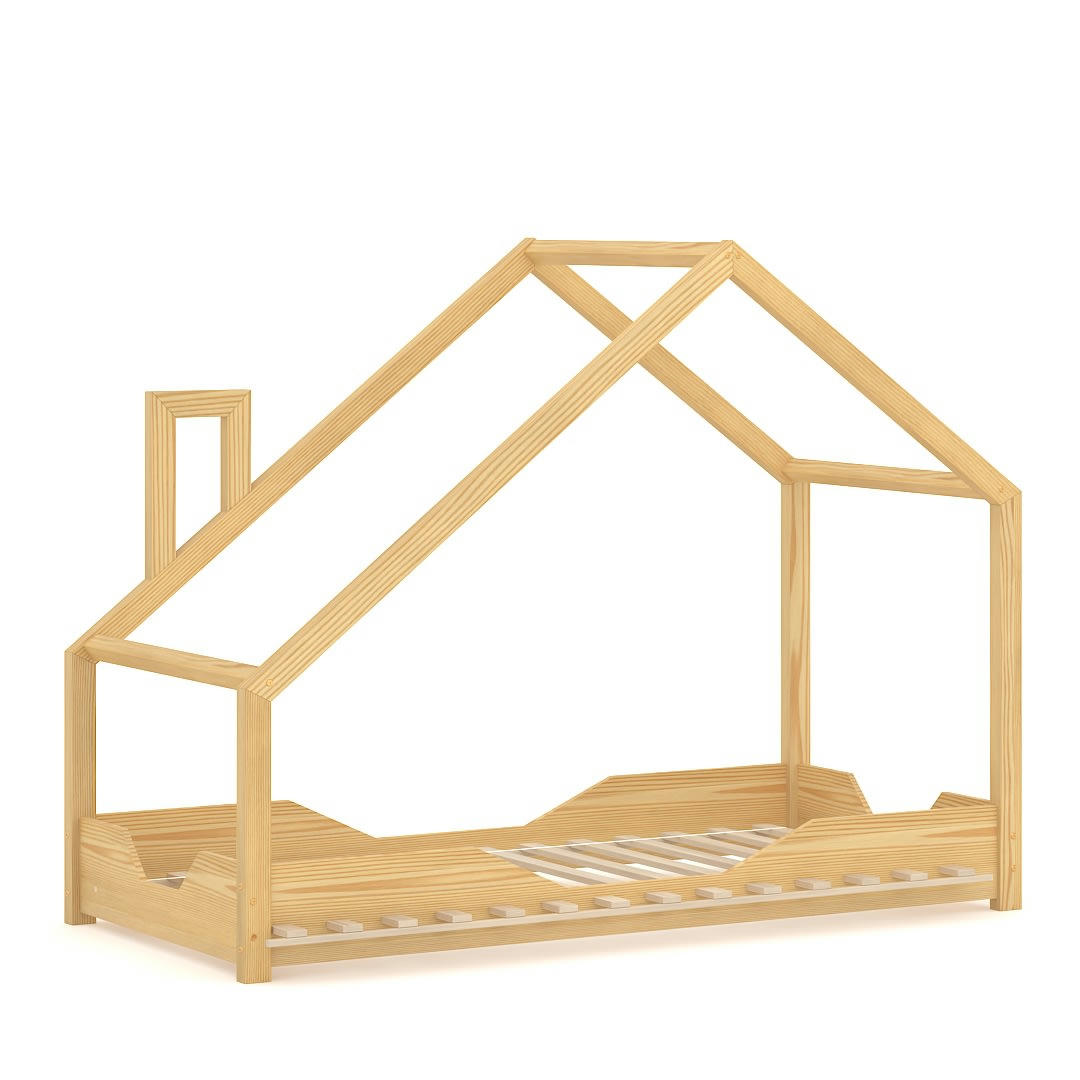 - Lit simple en pin massif 200x90 naturel