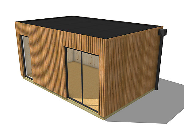 Bureau de jardin bois en bois 5,5 x 3,5 x 2,7 m avec plancher isolé