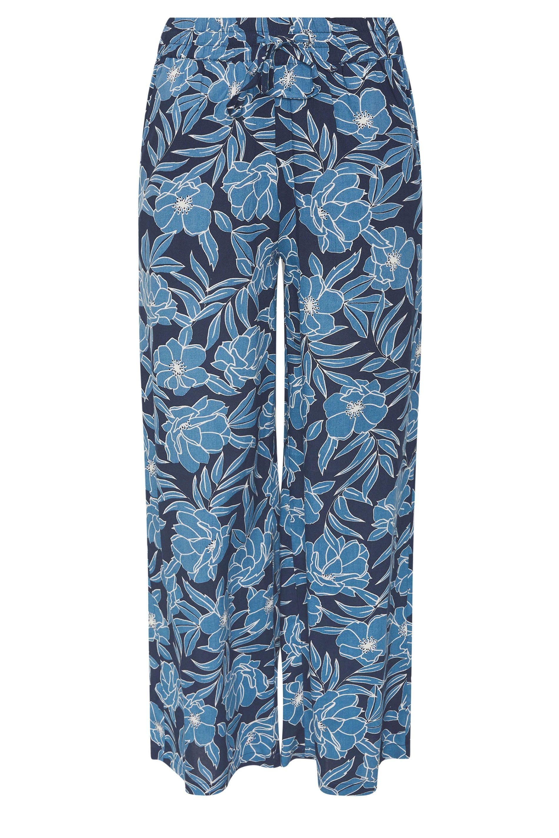 M&Co Floral Print Wide Leg Trousers
