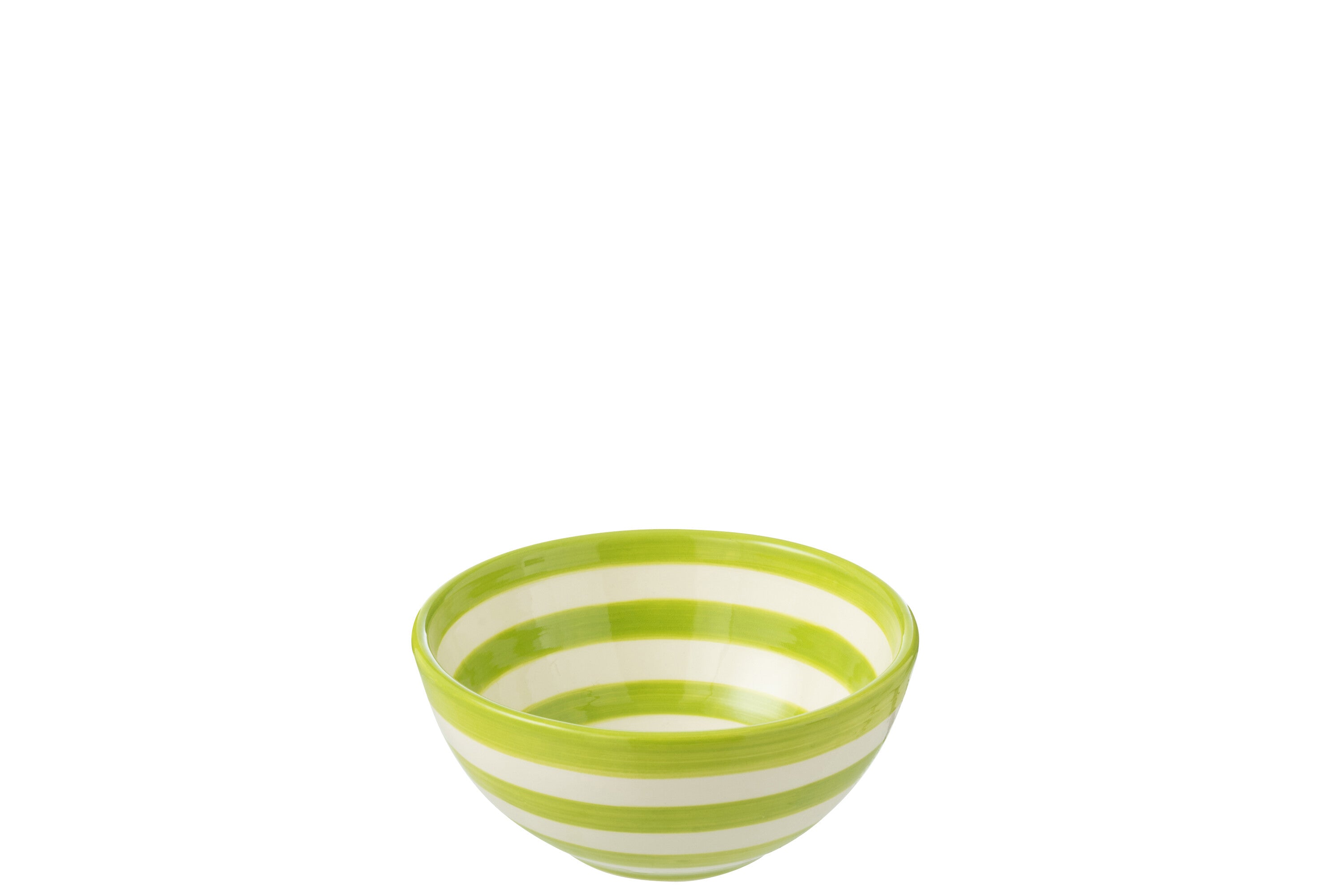 J-Line kom Granada Stripes High - keramiek - wit groen - sma