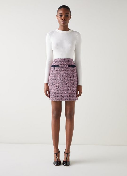 Charlie Pink Recycled Tweed Skirt