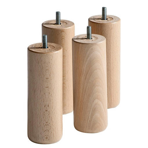 Lot de 4 pieds de sommier cylindres
