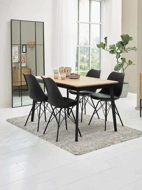 Spisebord JEGIND 80x130 natur eg/sort