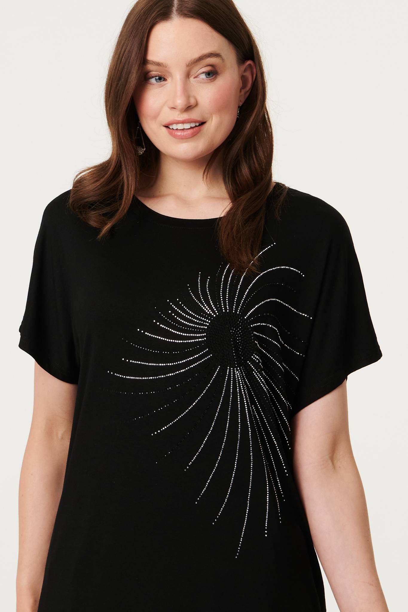 Izabel London Sparkly Detail Relaxed T-Shirt