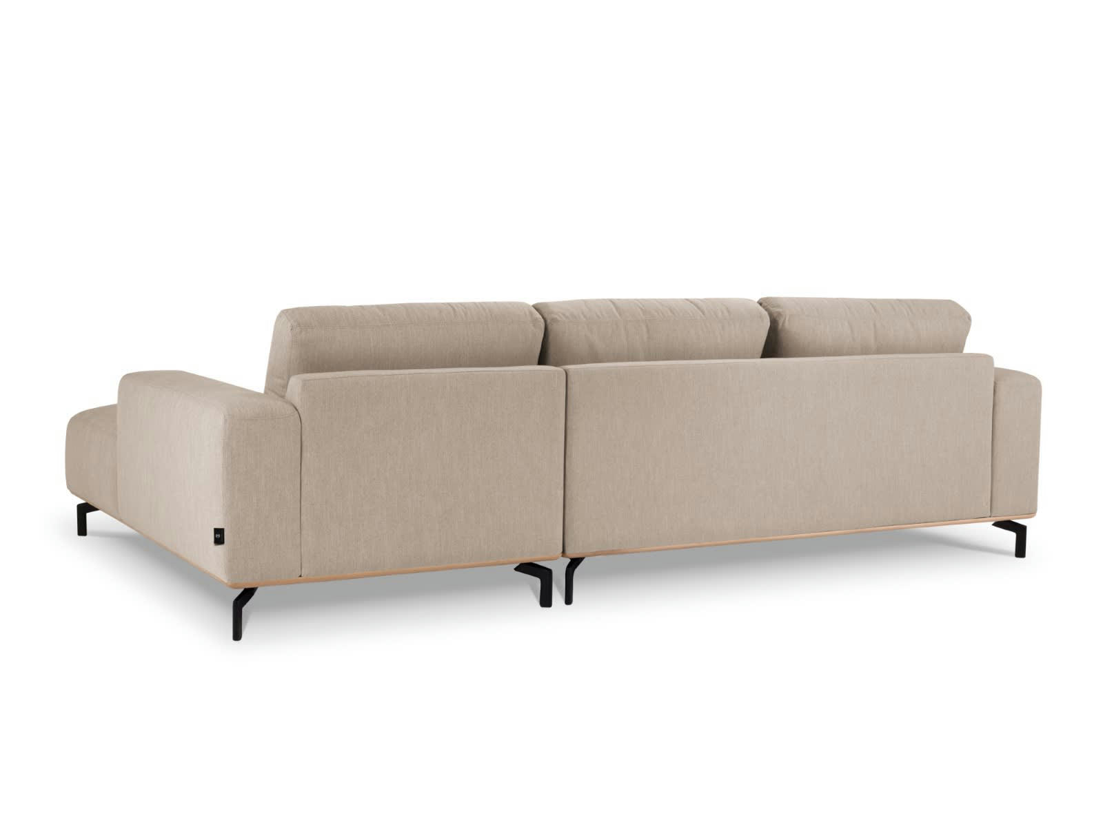 MARC - Canapé D'Angle Droit 5 places en Tissu Structurel Beige Foncé