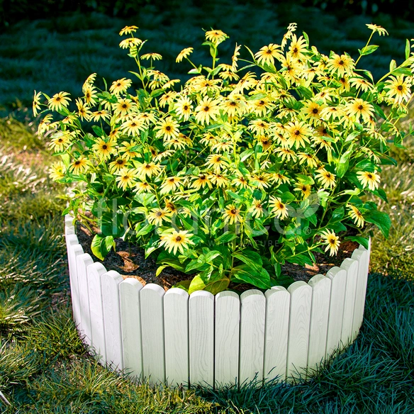 Beeteinfassung, Rollborder Flexibler Holzzaun 200 x 20 cm Weiß