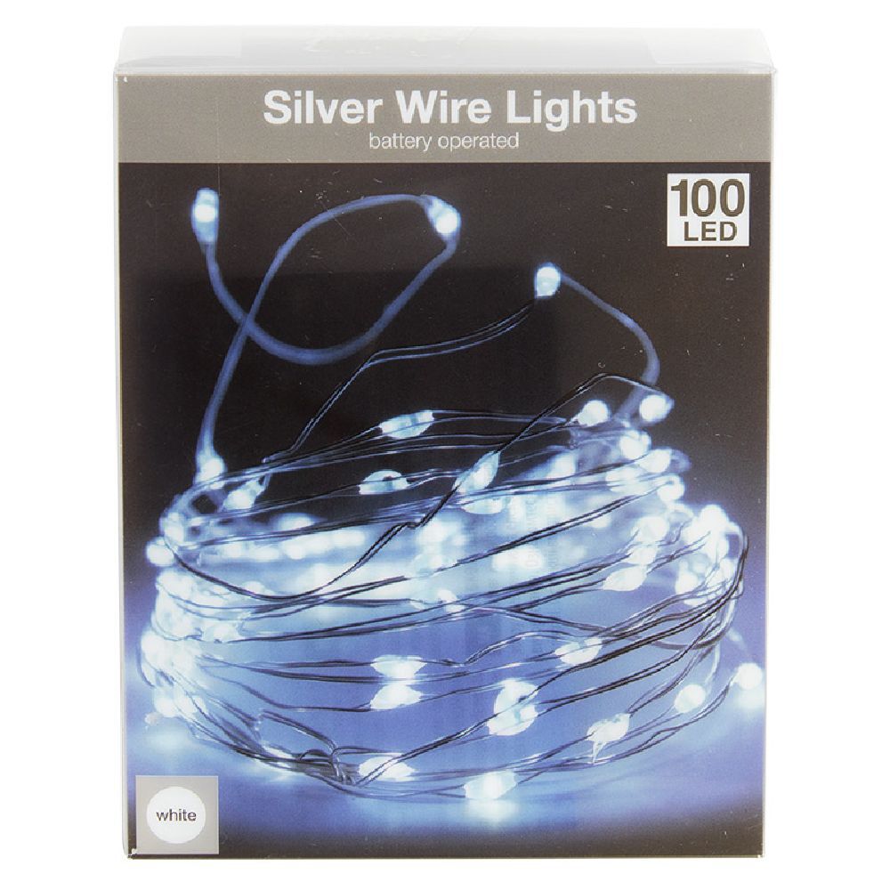 Guirlande électrique fil cuivre 100microLED 5m d'éclairage blanc froid
