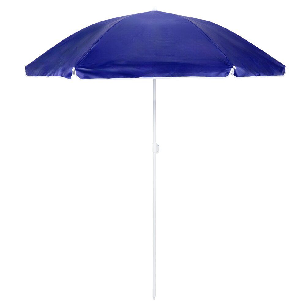 Parasol de plage UPF 50  toile colorée Ø140xH175cm (2 modèles bleu ou jaune)