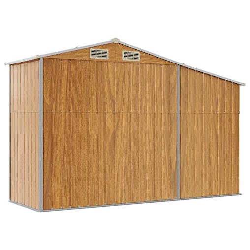 NNEVL Garden Shed Brown 277x93x179 cm Galvanised Steel