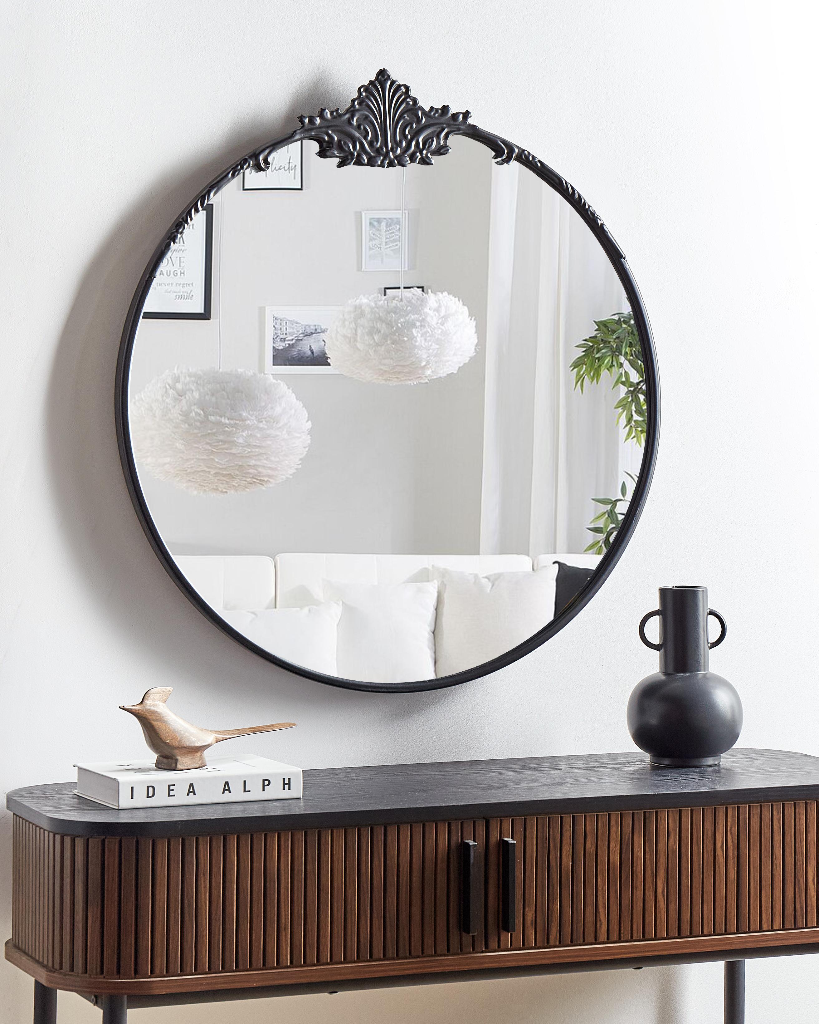 Wall Mirror SOMMANT 67 cm 76 cm Metal Black