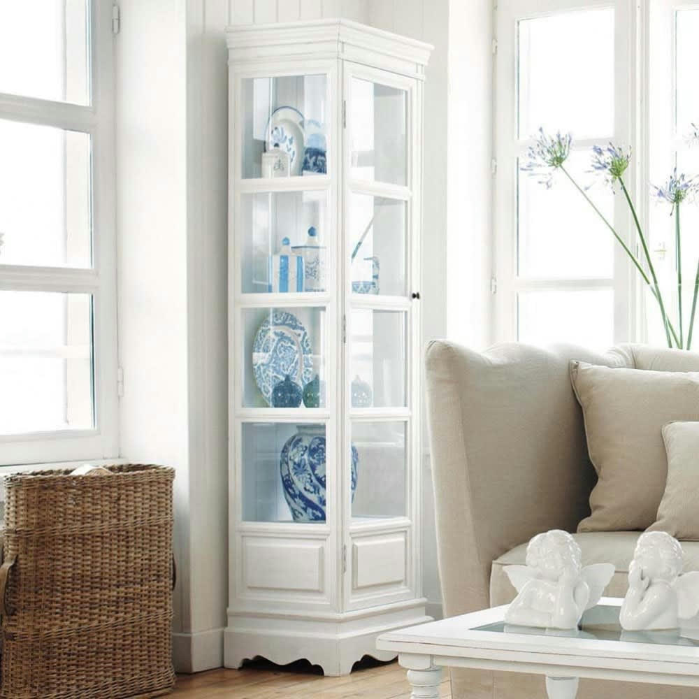 Joséphine - Vitrine en bois de paulownia blanche L 49 cm