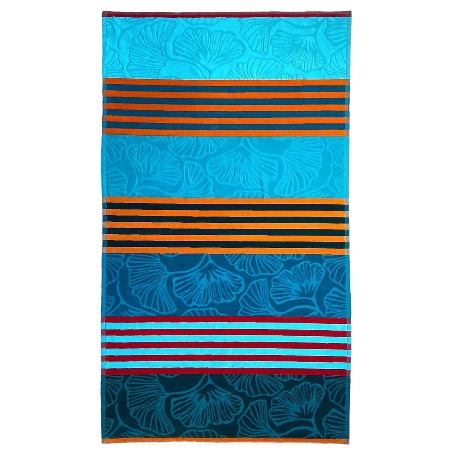 RAYURES AVEC MOTIFS ÉPONGE VELOURS CISELÉE - Serviette de plage éponge velours ciselée Fiorito 90x170 multicolore