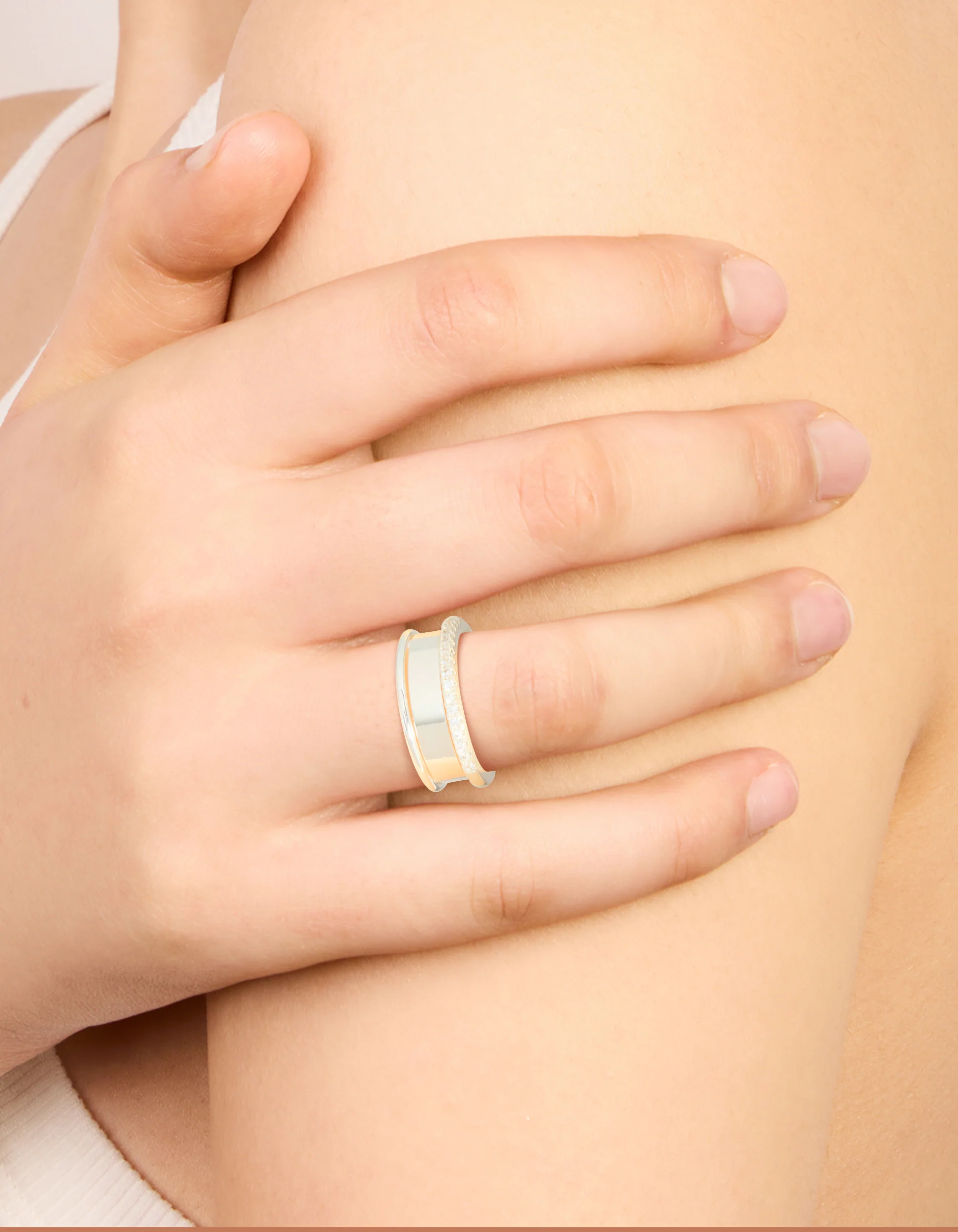 Silver Plated Simple Cubic Zirconia & Smooth Rings 3-Pack