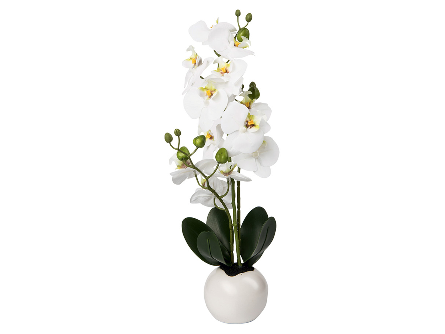 Sztuczna orchidea w doniczce 40 cm biała