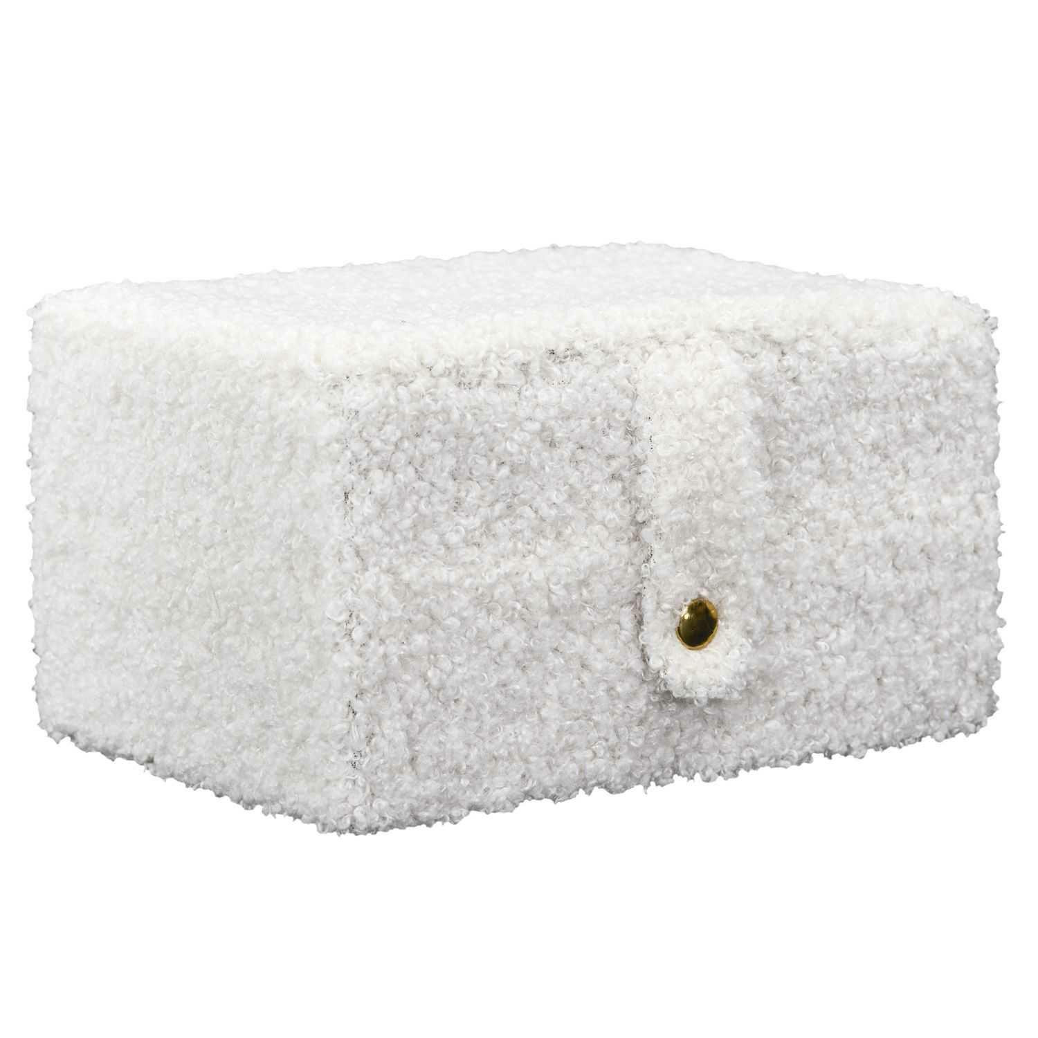 Szkatułka na biżuterię NUBE boucle kremowa ozdobna 19x15x11 cm