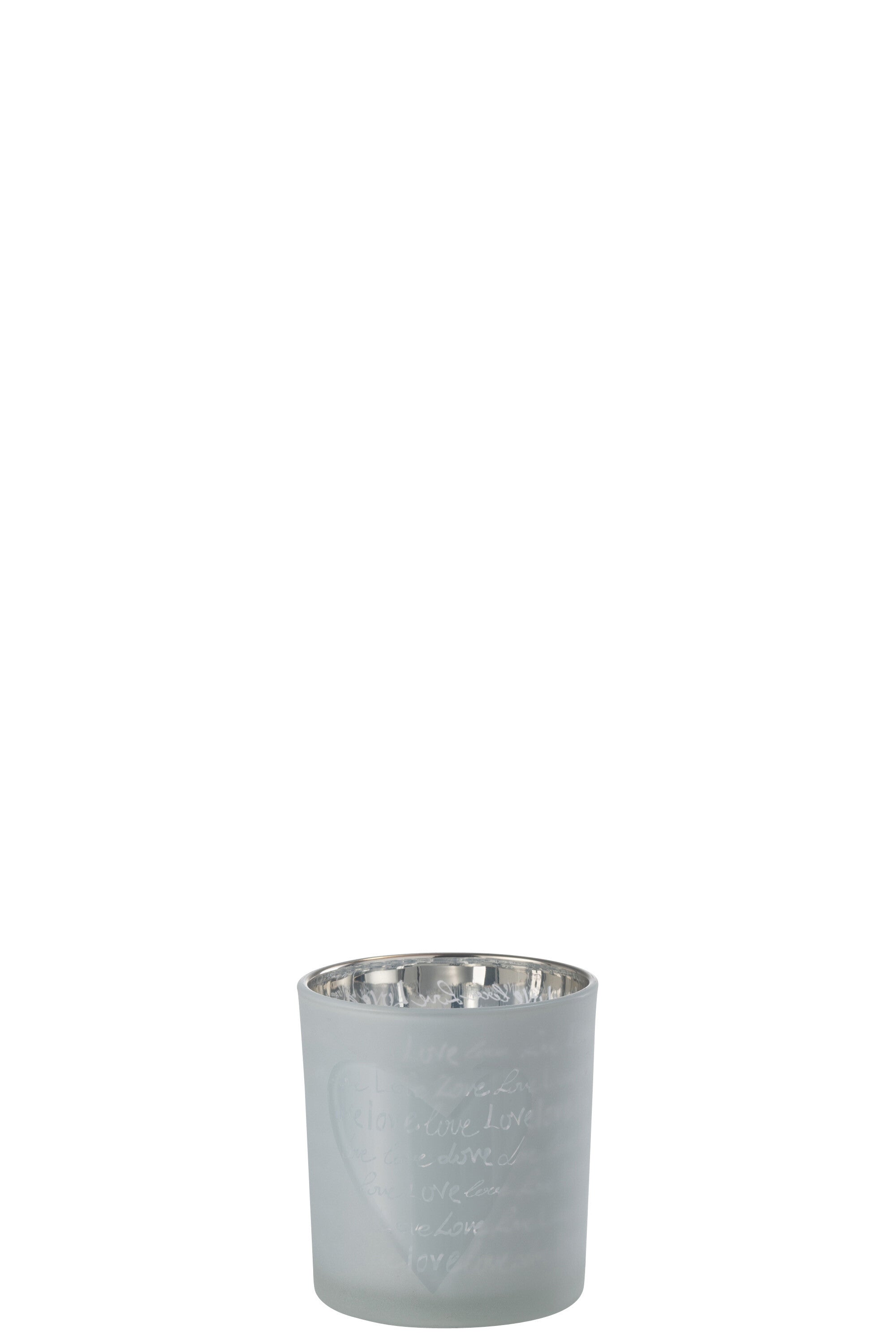J-Line theelichthouder Love - glas - wit - small - 6 stuks