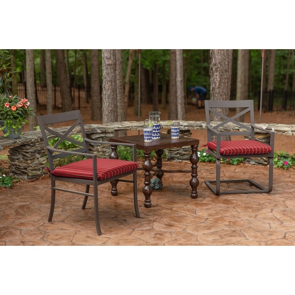 20 inch square Sunbrella stripe seat pad (2 pack) - 20" x 20"