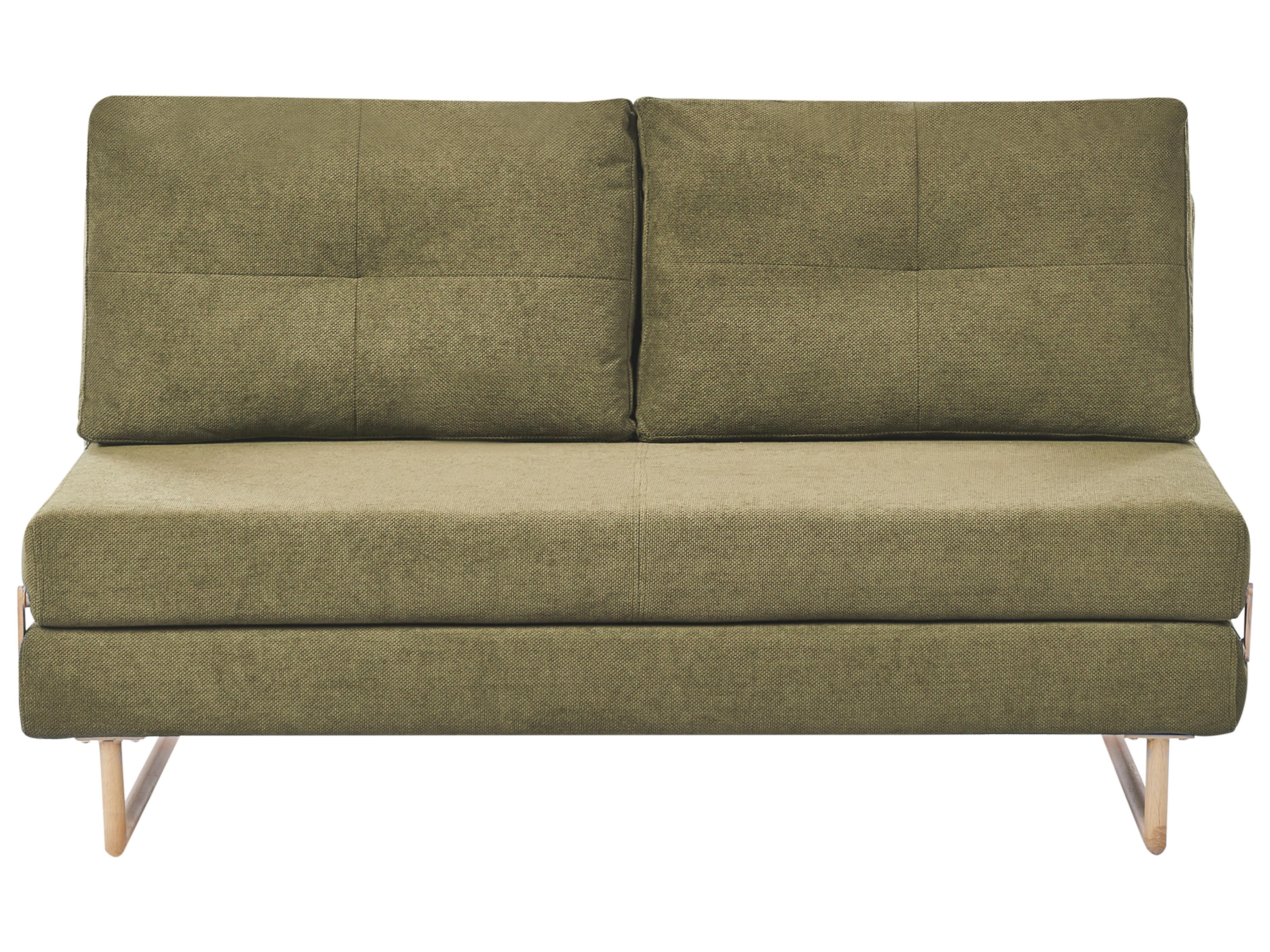 Sofa Bed 2 Seater JERSLEV Fabric Green