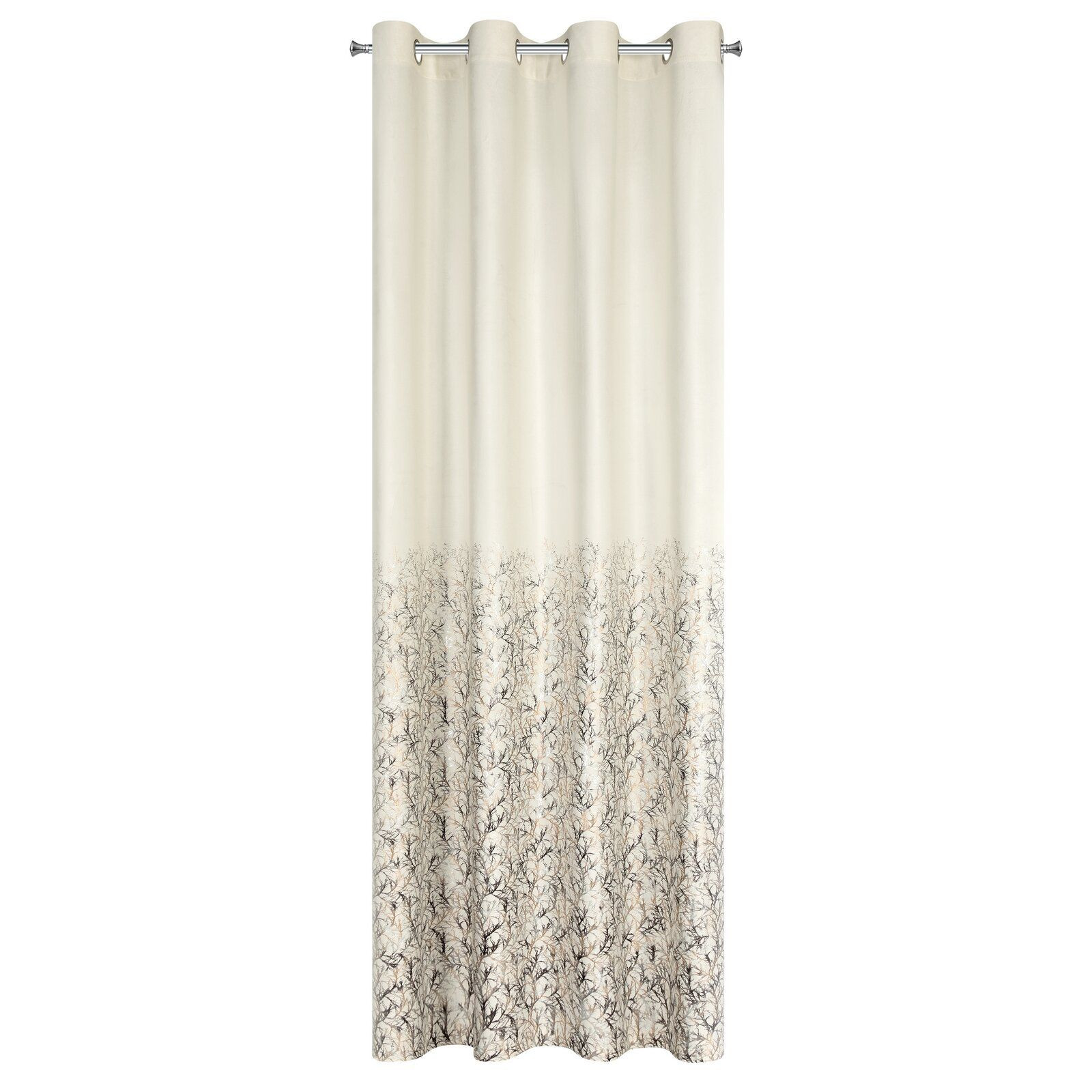 Zasłona TORI 140X250 cm kremowa welwet przelotki - luksusowy akcent