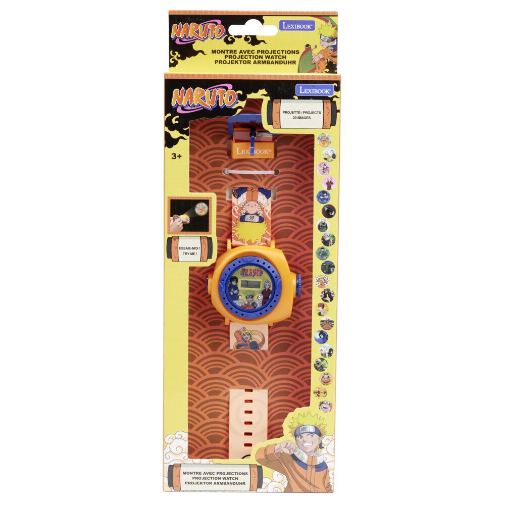 Montre enfant digitale Naruto avec projection 20 images plastique orange