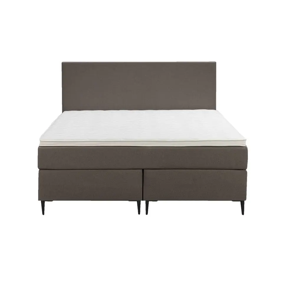 Boxspring Liv egaal - donkerbruin - 140x200 cm - slanke poot