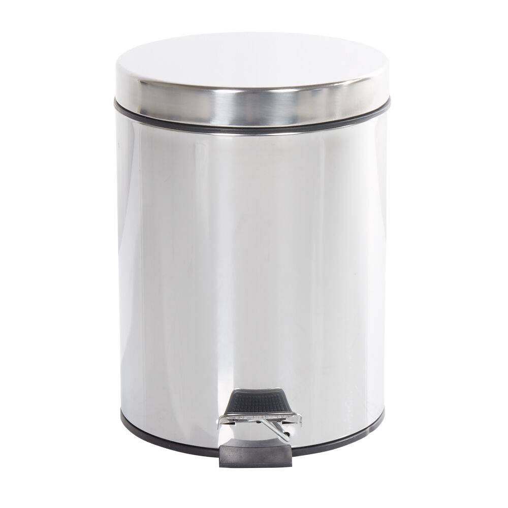 Poubelle ronde gris métallisé 5 L