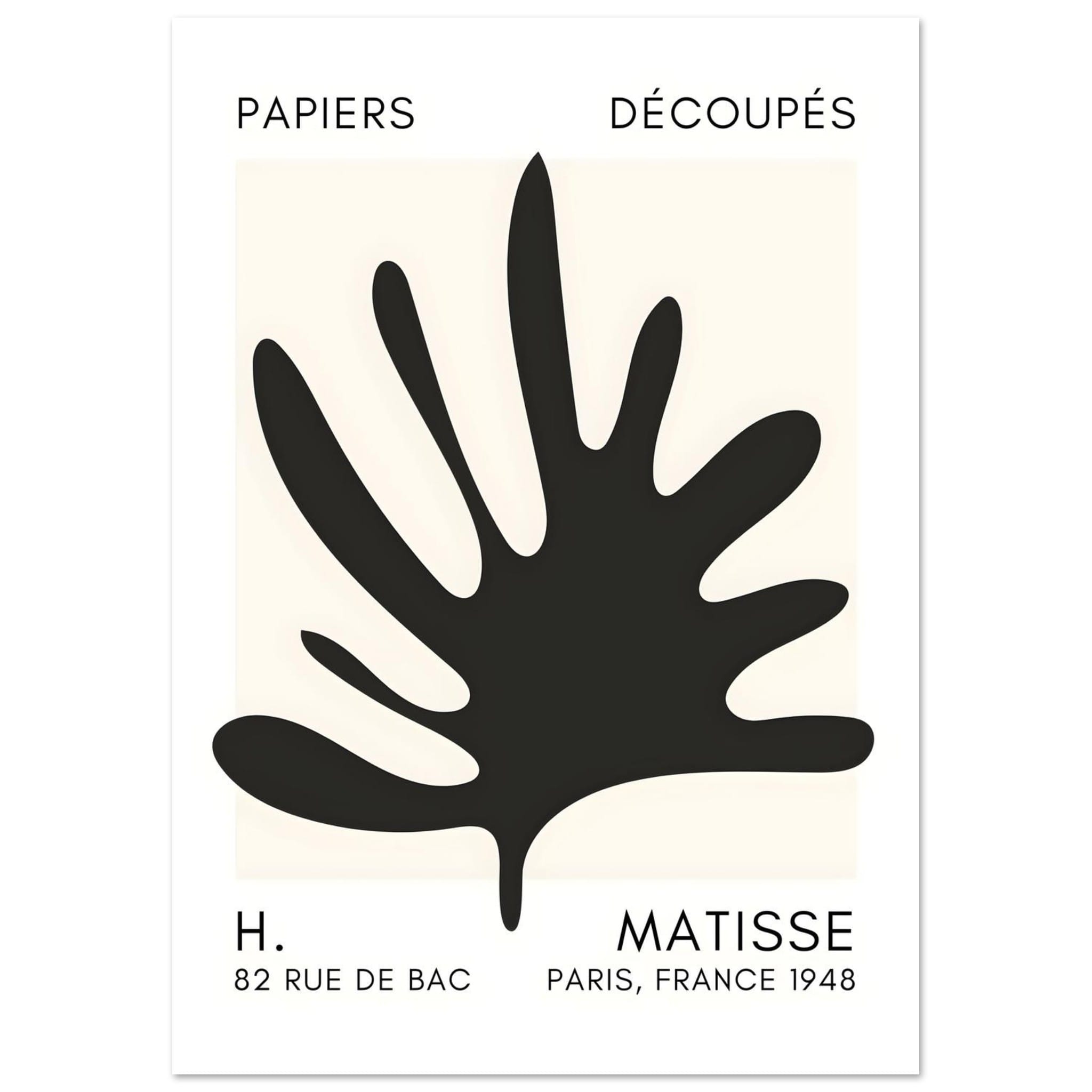 Artfulprints Poster Matisse – Coral drift black  - A4 21x29.7 cm - Zwart