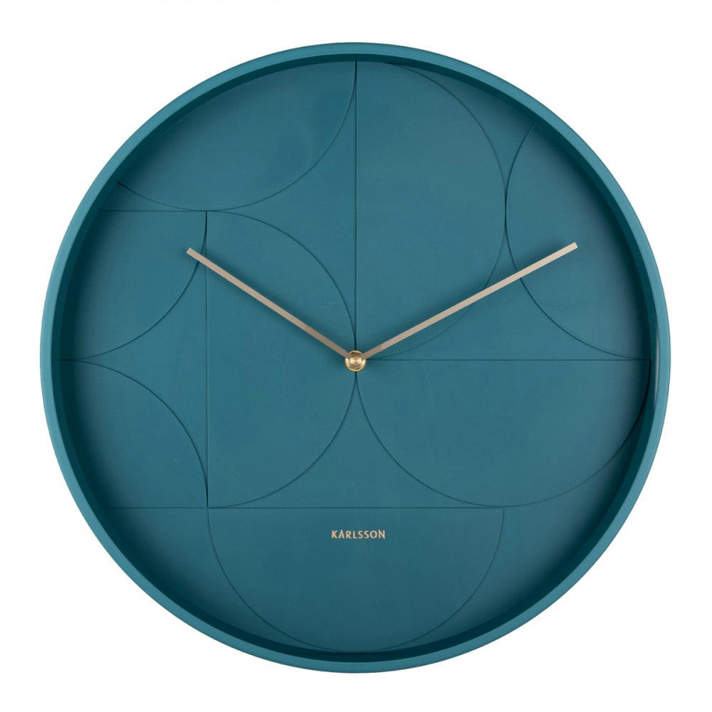 ECHELON CIRCULAR - Horloge murale d40cm métal bleu