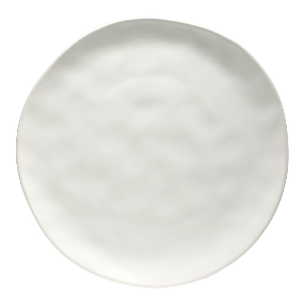 Assiette plate forme organique grès blanche Ø26cm