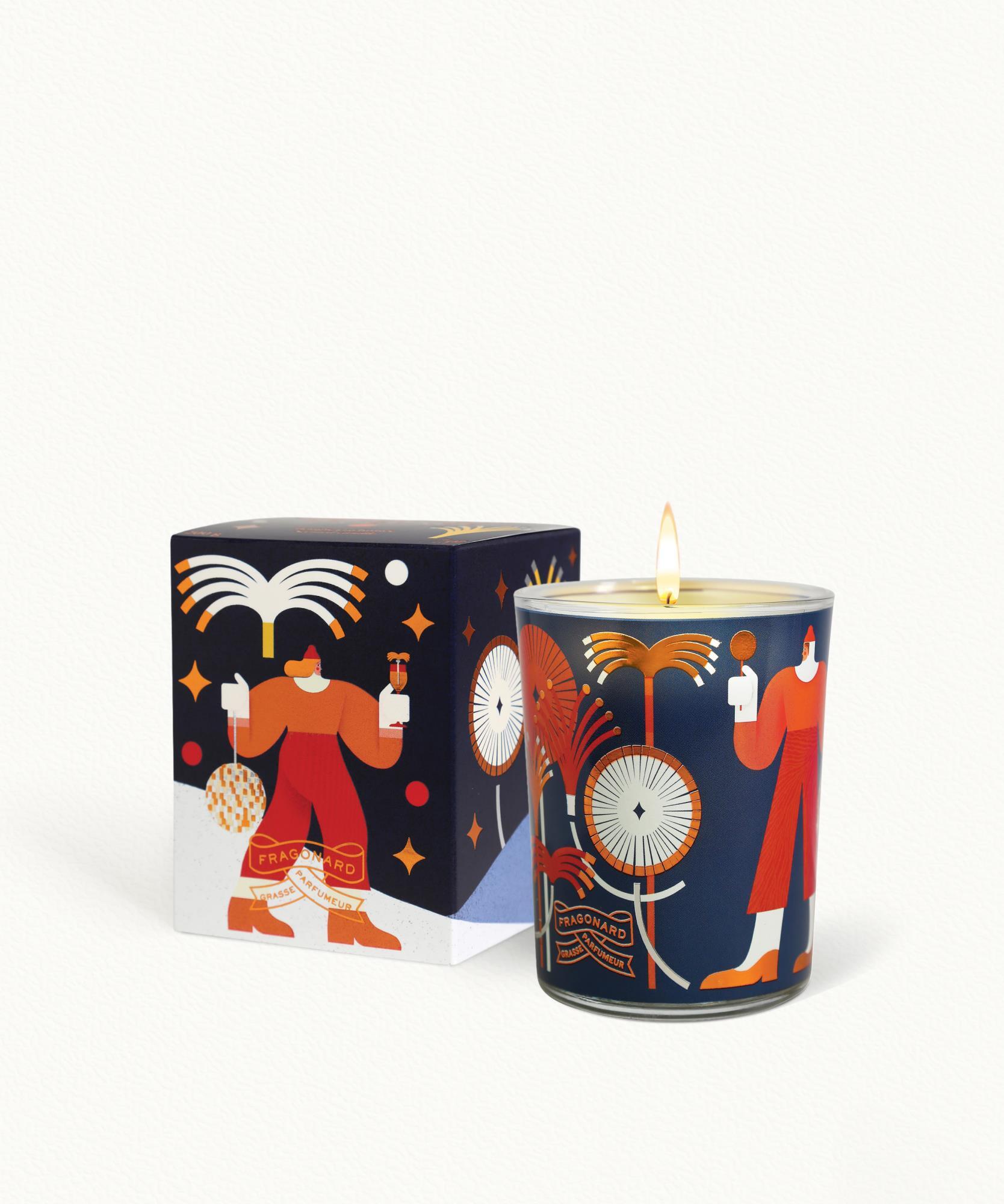 Le Feu sous la Glace - Bougie en étui - Pot en verre décoré