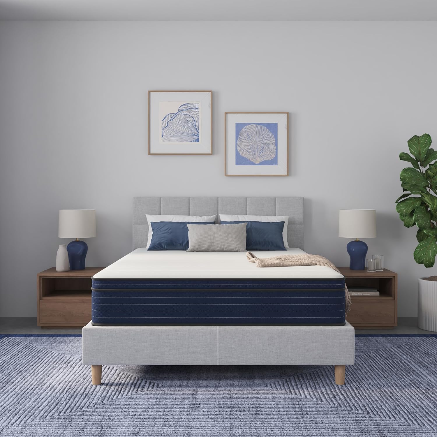 NapQueen Queen Size, 12 Inch NEW Victoria Hybrid Cooling Gel Infused Pocket Spring and Memory Foam Mattress, Bed in a Box, CertiPUR-US Certified