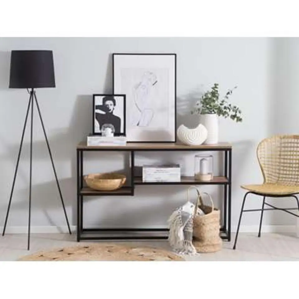 BELMONT - Consoletafel - Donkere houtkleur - MDF