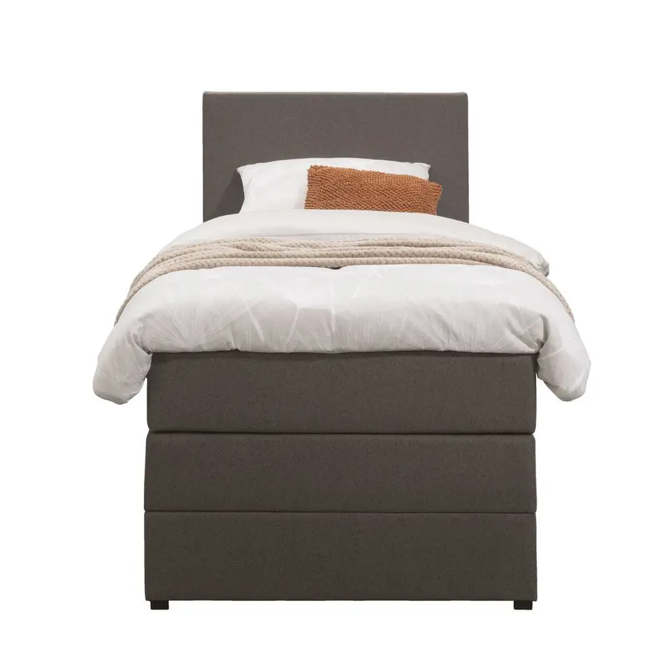 Boxspring met opbergruimte Liv egaal - donkerbruin - 90x200 cm