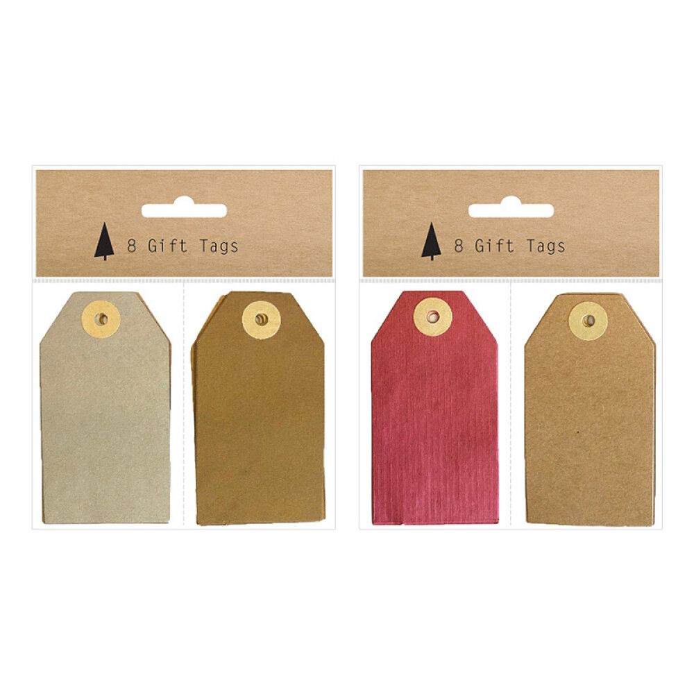 GAVELAPPER 8PK RØD/BRUN/NATUR/BEIGE