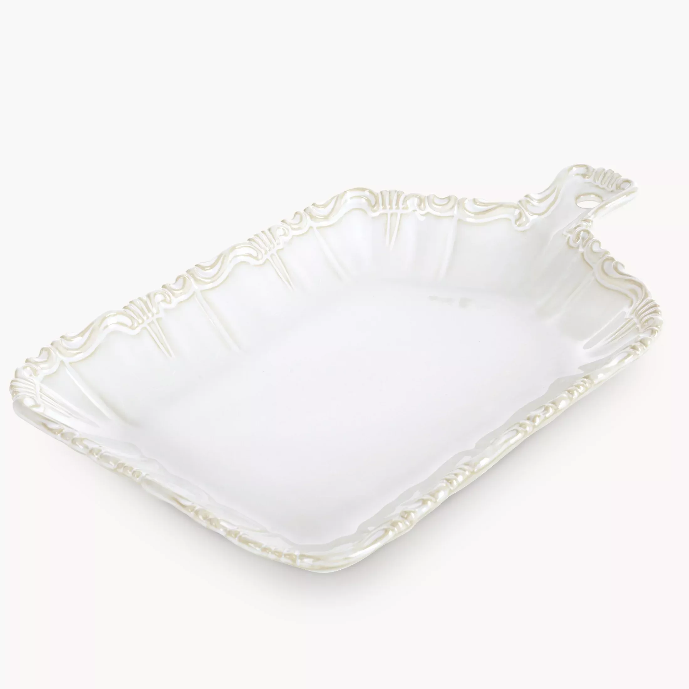 Patera ceramiczna kremowa dekoracyjna 32x20x4 cm ARLETA - kolekcja FOREST SUMMER
