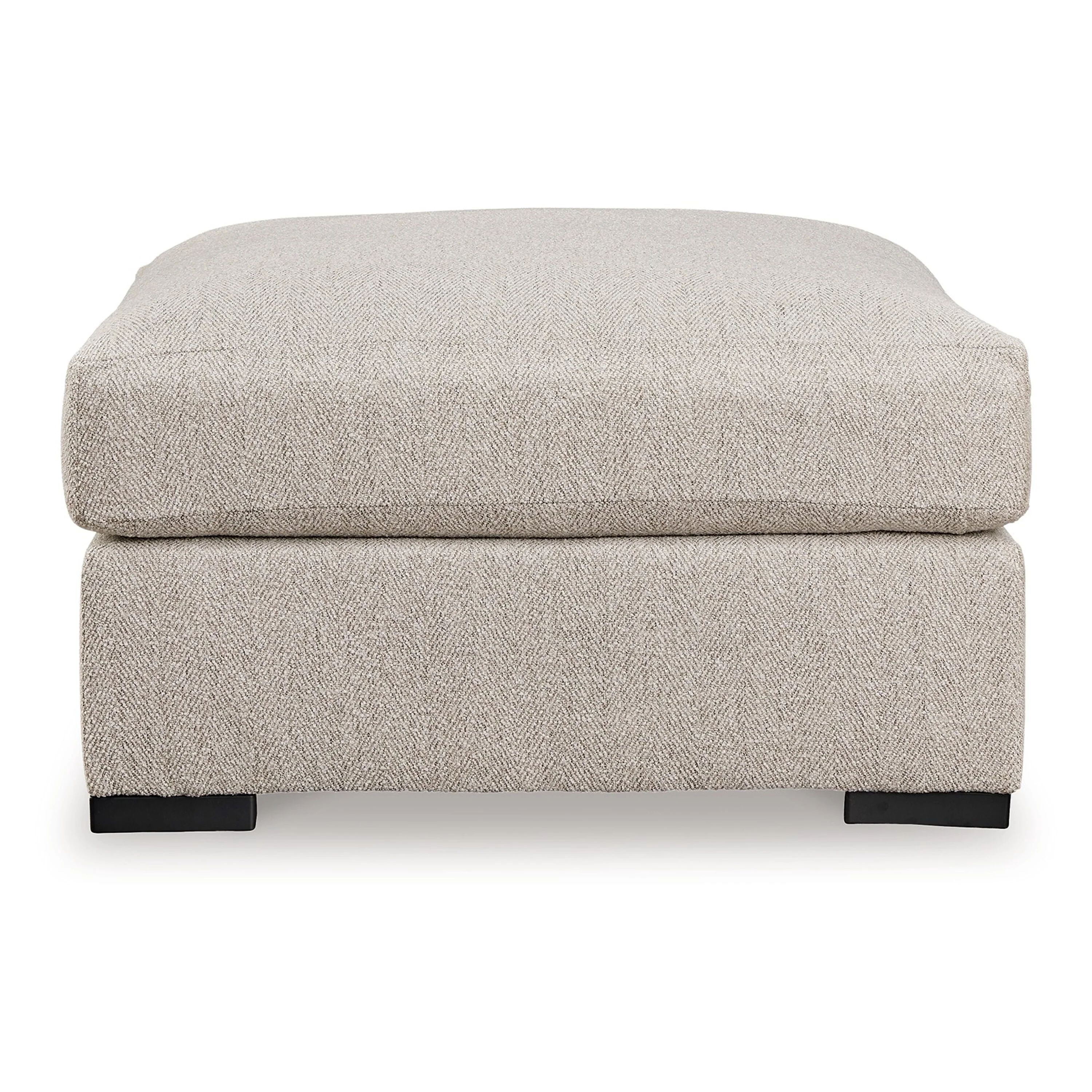 Balli Accent Ottoman Footrest, 42 Inch Square, Warm Beige Polyester