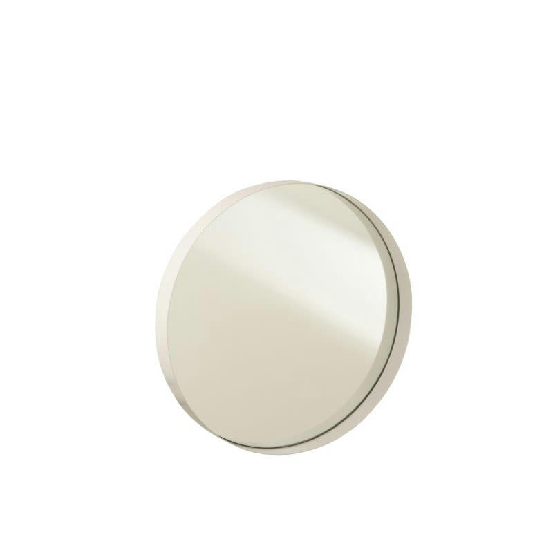 - Mirroir rond avec bord en métal blanc 40x40x5 cm