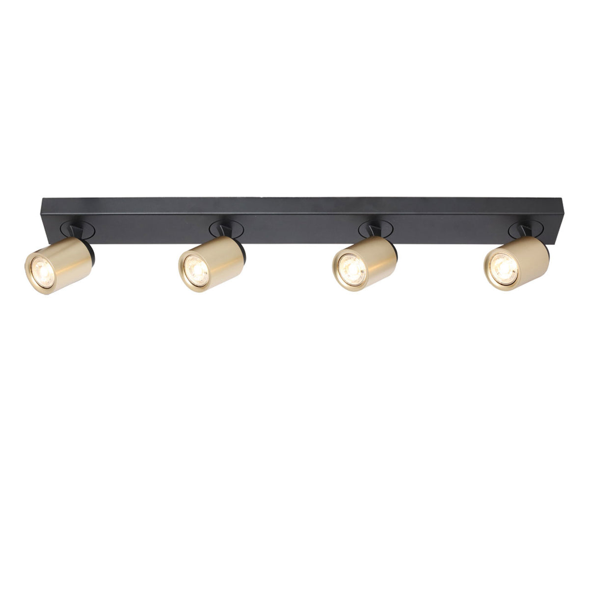 Freelight spot Razza - 4 lichts - 76 x 14  cm - zwart goud