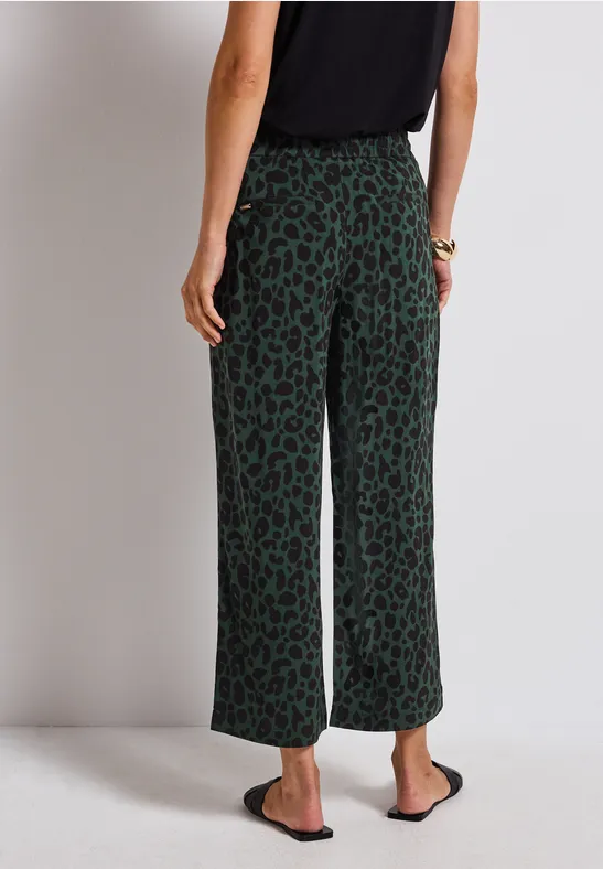 Wide Leg Hose mit Leo-Print