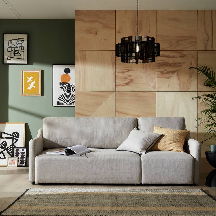 Habitat Stanley Fabric 3 Seater Sofa Bed - Natural