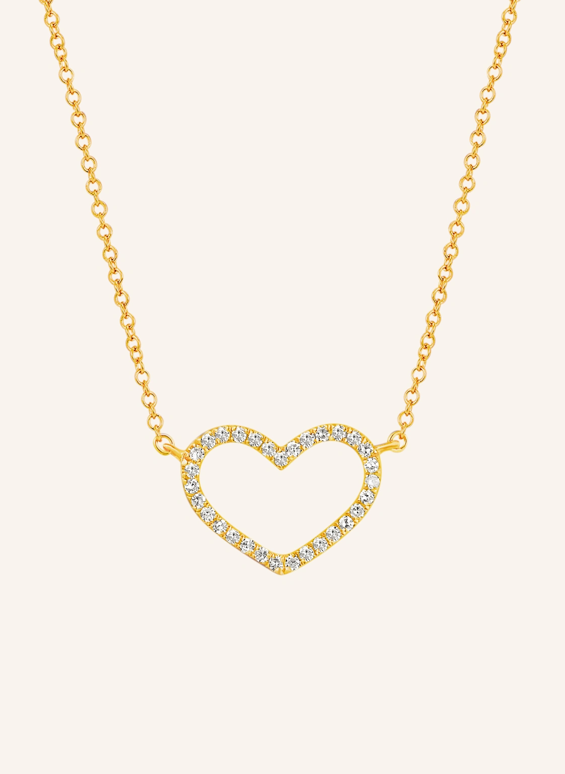 Leaf Halskette HEART aus 18 Karat Gelbgold mit Diamanten