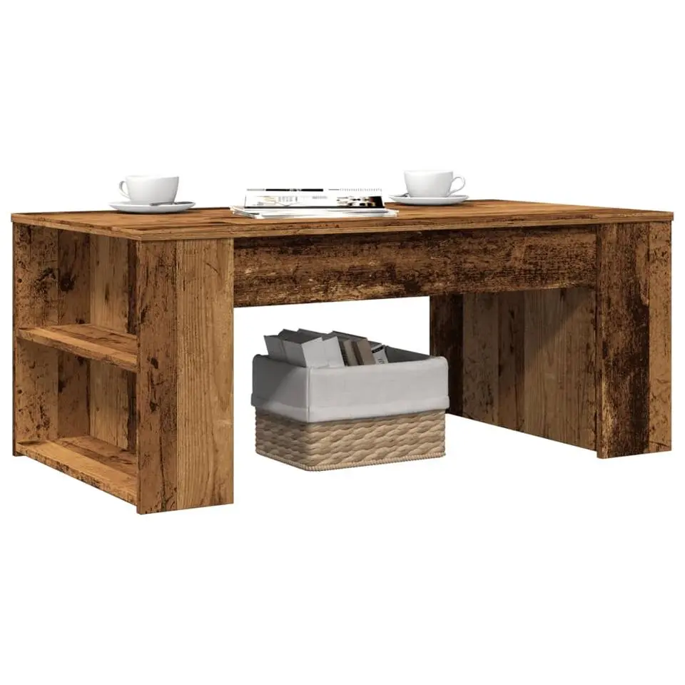 vidaXL - Rechthoekige Salontafel - Oud hout - Bewerkt hout - 102x55x42 cm