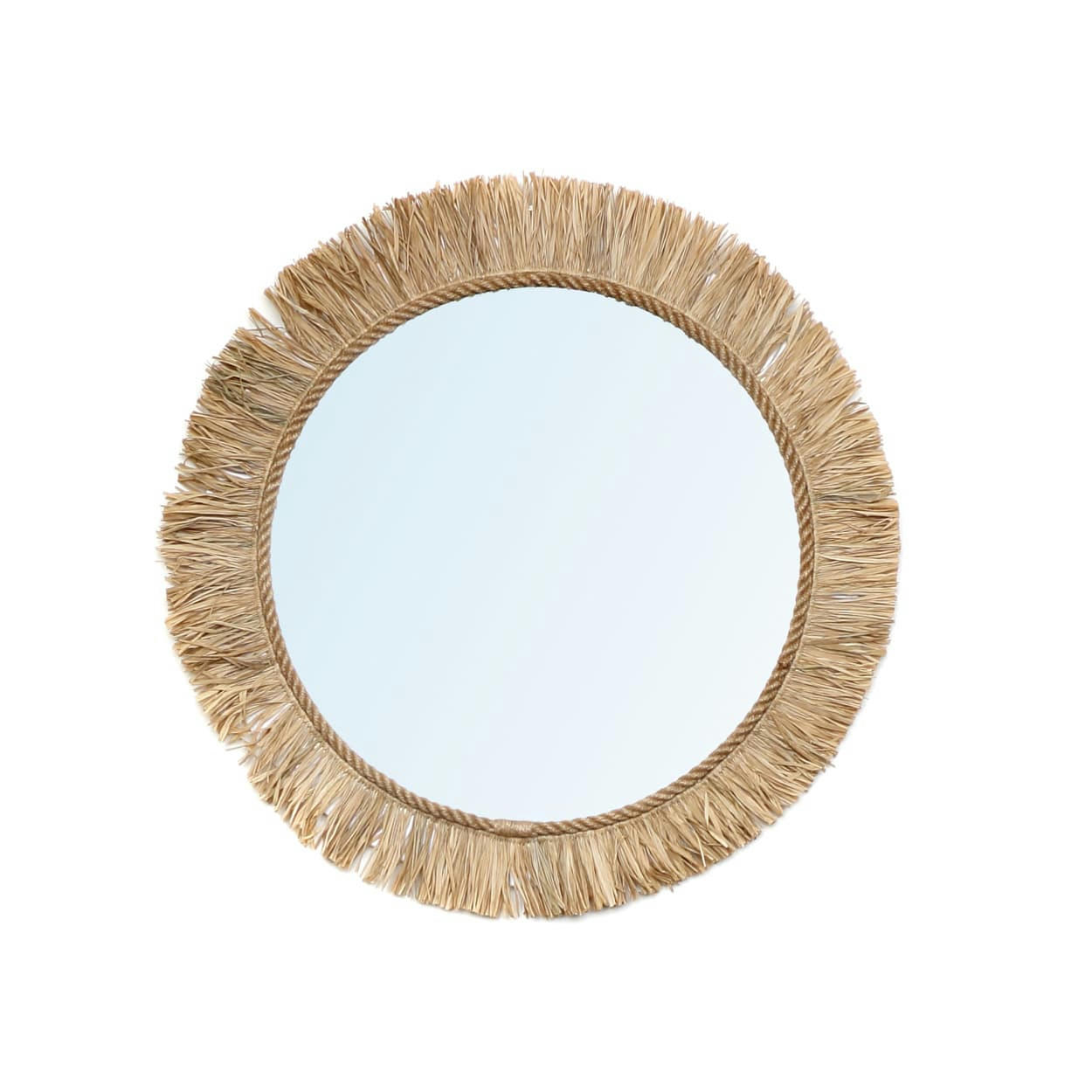 TAHITI - Miroir en raphia naturel D60