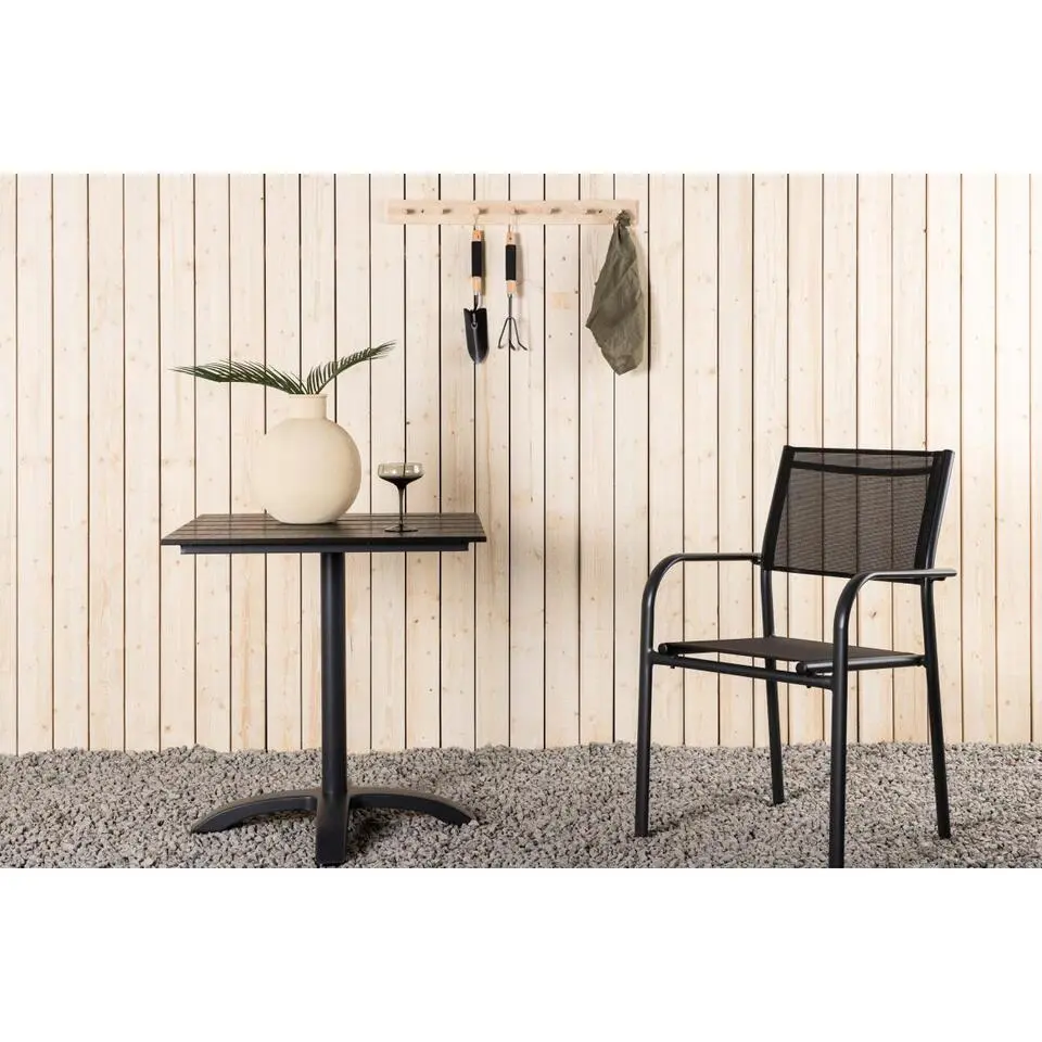 Svea - Eduardo vierkante bistrotafel - 70 x 70 cm - zwart