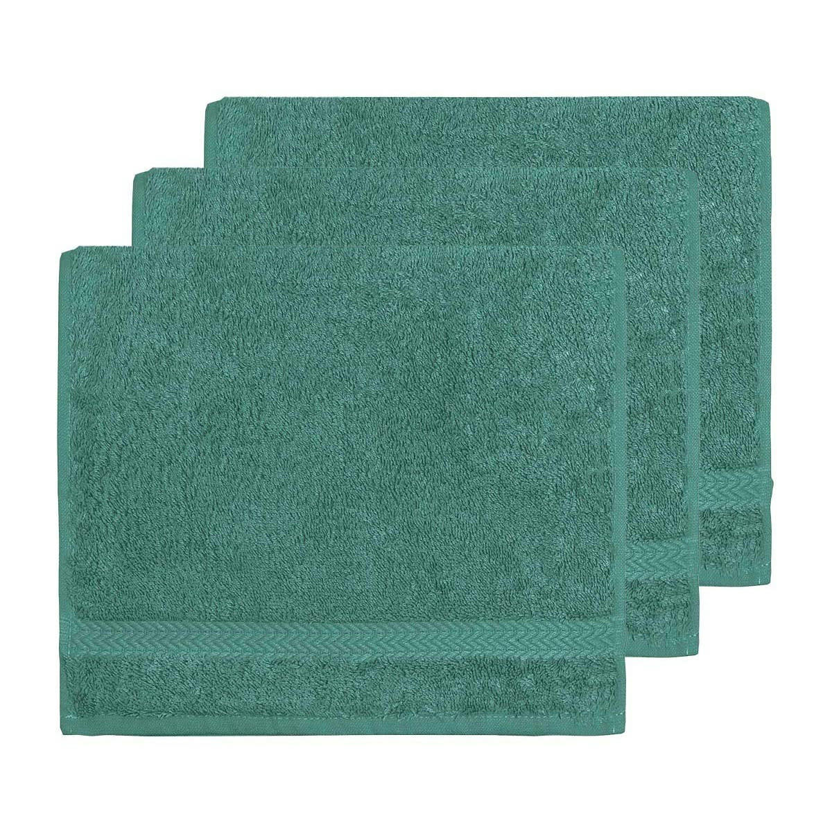 LUXURY - Lot de 3 serviettes invité 550gr/m²  aqua 30x50 cm