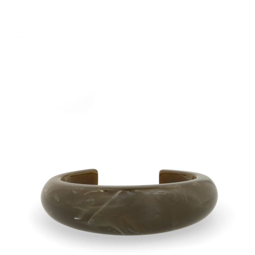 Manfield Donkergroene bangle armband