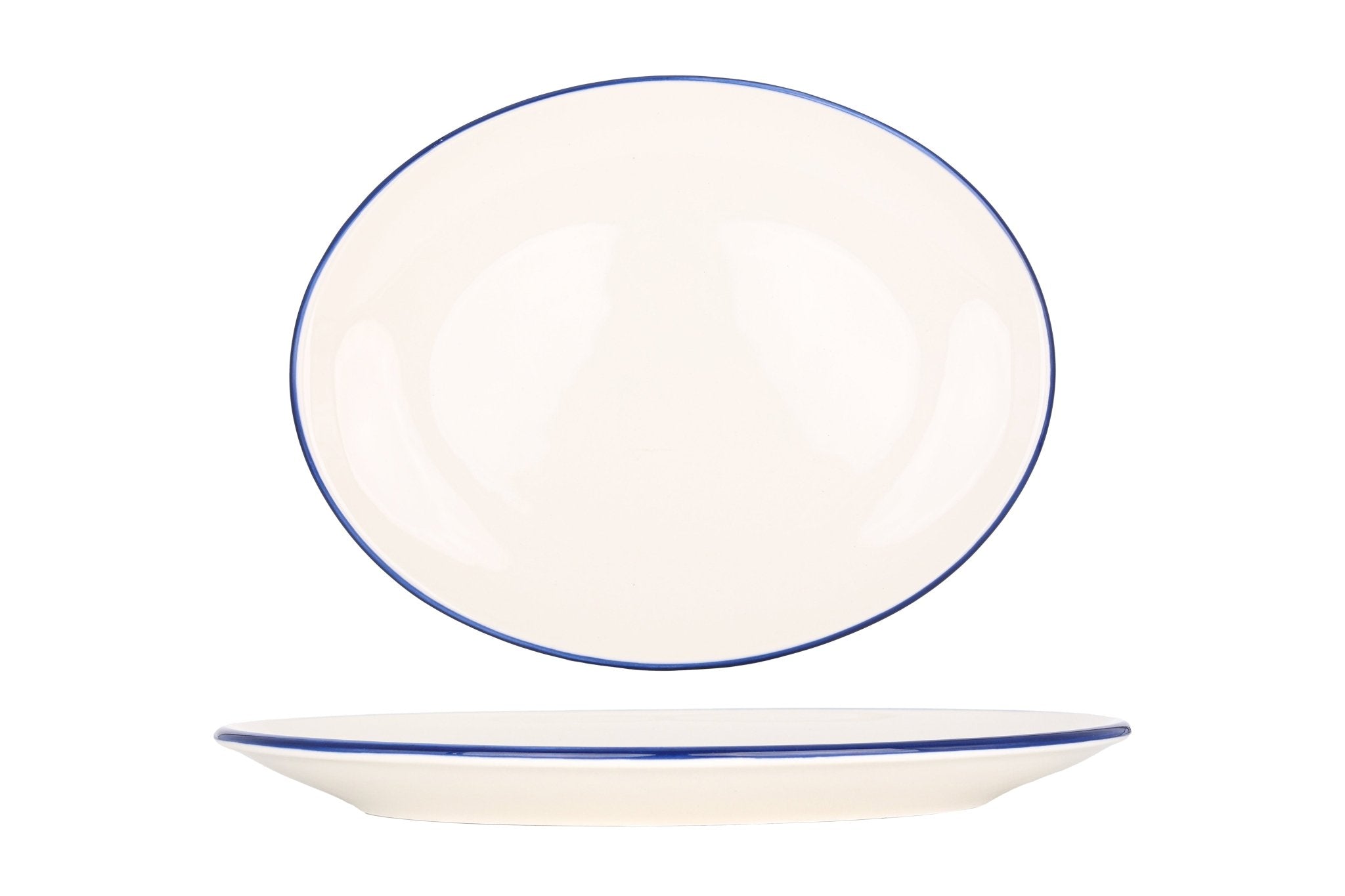 Bonna Serveerschaal - Linea Blue - Porselein - 36x28cm - set van 2