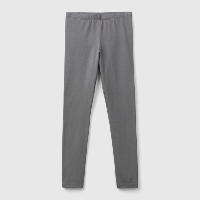 Leggings in stretch cotton with logo