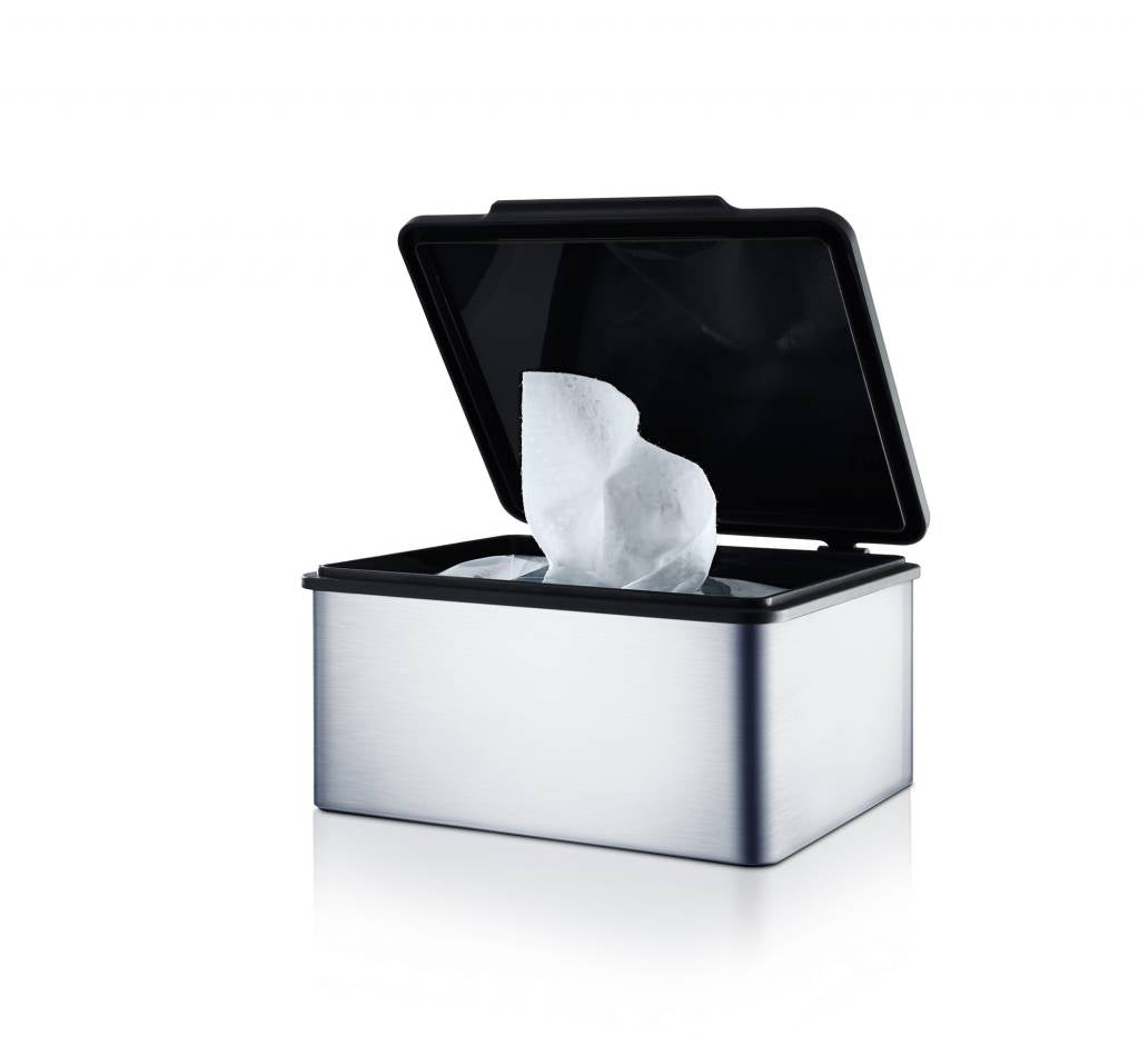 Menoto Houder Vochtige Doekjes   Grijs   Staal