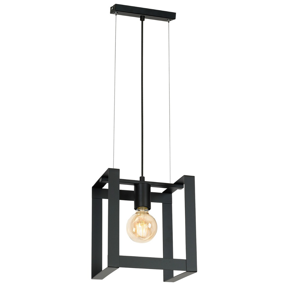 Lampa wisząca czarny matowy Kartel 1xE27x15W wym: 120x24x18 cm Luminex